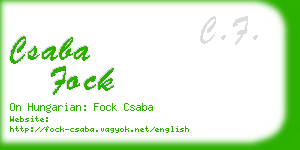 csaba fock business card